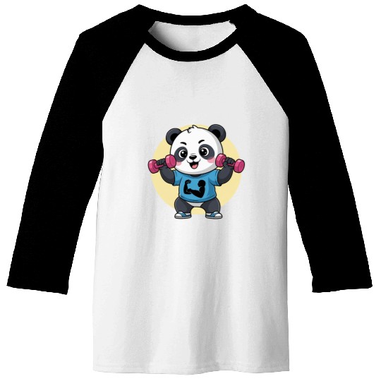 Panda Gym Workout Baseball Tees