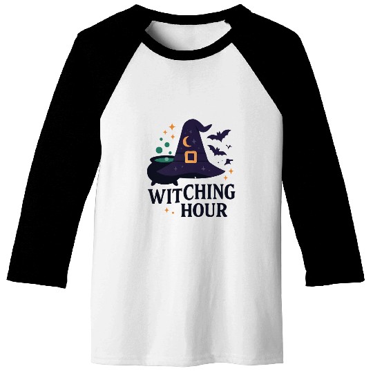 Witching Hour Night Scene Design Baseball Tees