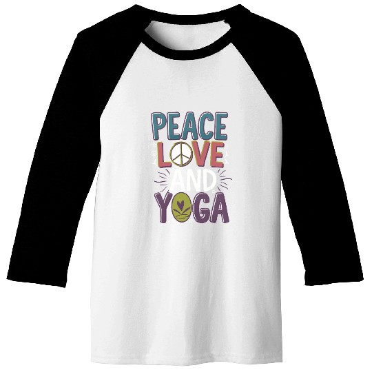 Peace Love Yoga Design Baseball Tees