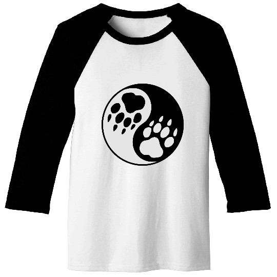 wolf paw ying yang Baseball Tees