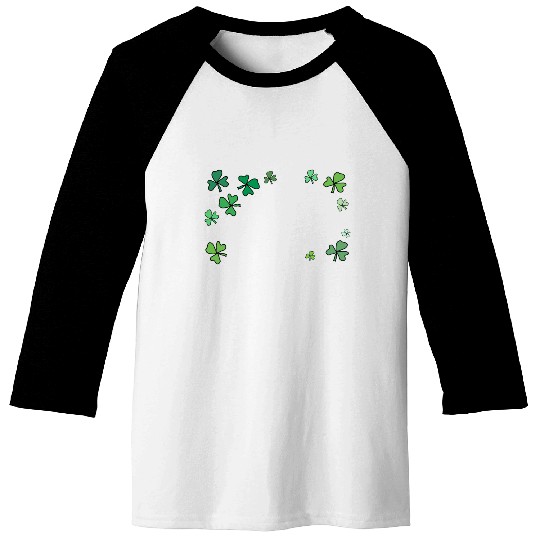 Dark green shamrocks, St Patrick's Baseball Tees
