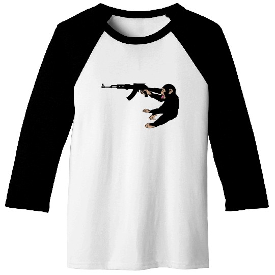monkey holding a gun Baseball Tees