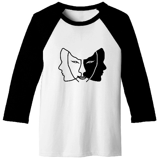 light dark face mask gemini Baseball Tees