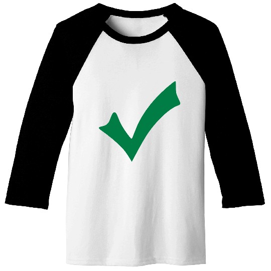 Abstract Green Checkmark Design Baseball Tees