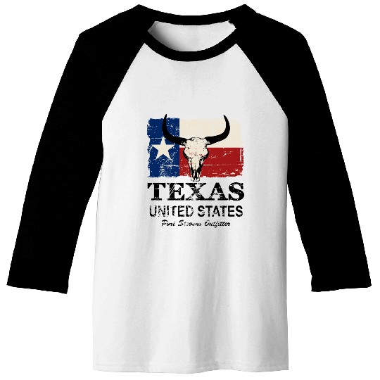Texas Bull Flag - Vintage Look Baseball Tees