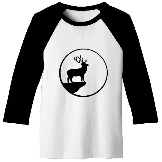 Black deer cliff moon sun rock night weir wolf cir Baseball Tees