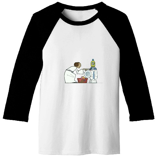 Funny Star Wars r2d2 and Leia comic Baseball Tees