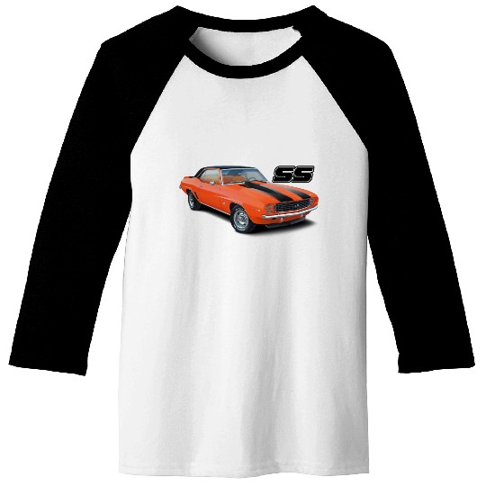 1969 Orange Camaro Baseball Tees
