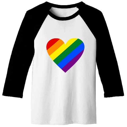 Rainbow Heart Baseball Tees