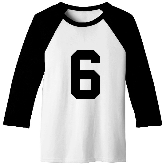 numbe 6 solid Baseball Tees