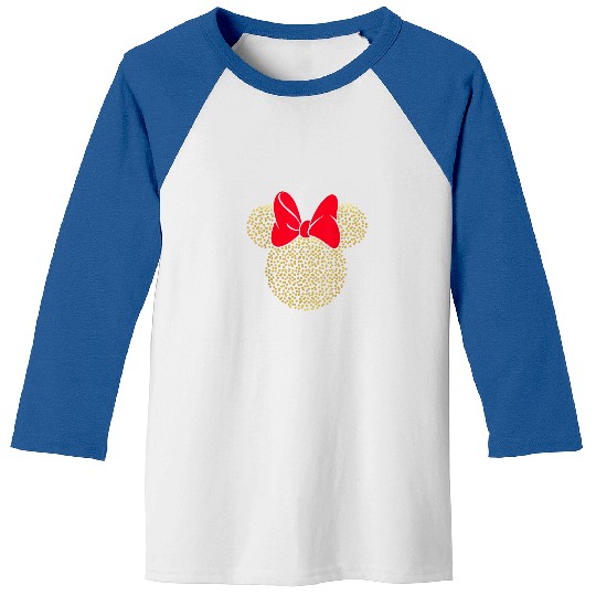 Disney Minnie Mouse Dotted Gold Icon T-Shirt Baseball Tees
