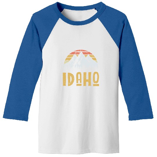 Vintage Retro Id Idaho Us Mountain State Baseball Tees