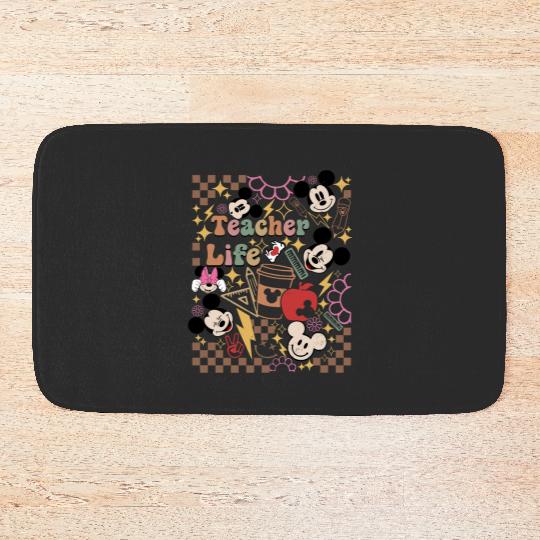 Disney Teacher Life  Bath Mats, Mickey Teacher Bath Mats, Teacher Appreciation Gift