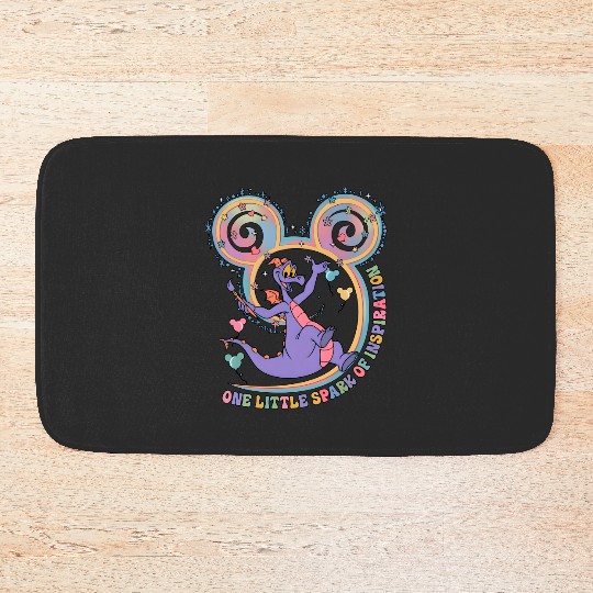 One Little Spark Of Inspiration  Bath Mats, Disney Figment Dragon Bath Mats