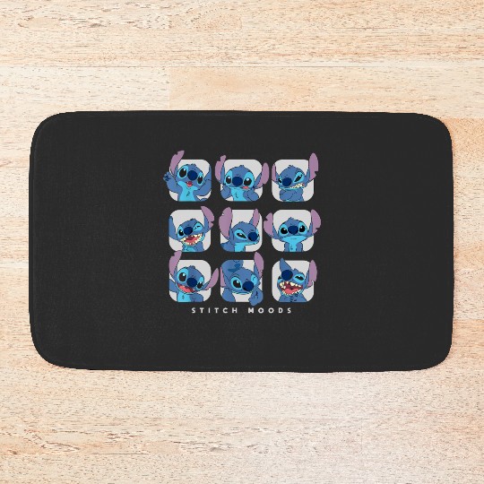 Disney Stitch Moods Bath Mats, Lilo and Stitch Bath Mats, Cute Stitch Emotions Bath Mats, Disneyland Family Vacation Bath Mats