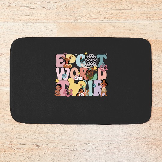 Disney Epcot World Tour Moana Bath Mats Mickey And Friends Drinking Around The  Bath Mats