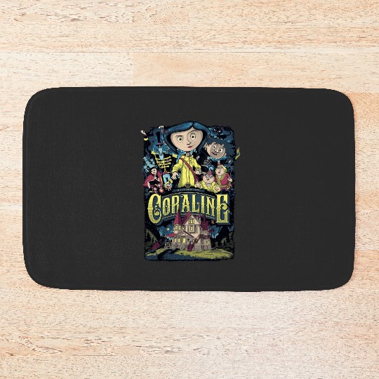 Coraline Bath Mats, Coraline Doll Bath Mats, Vintage Disney Halloween Party Bath Mats