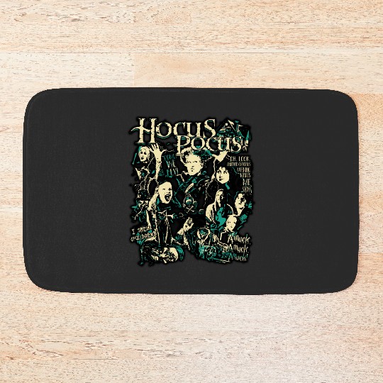 Retro Hocus Pocus  Bath Mats, Sanderson Sisters Disney Witches Bath Mats, Vintage Spooky Vibes Bath Mats