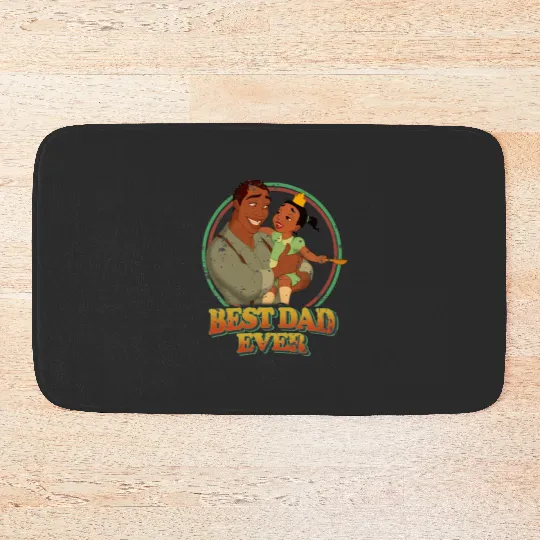 Retro James And Tiana Best Dad Ever Disney Bath Mats