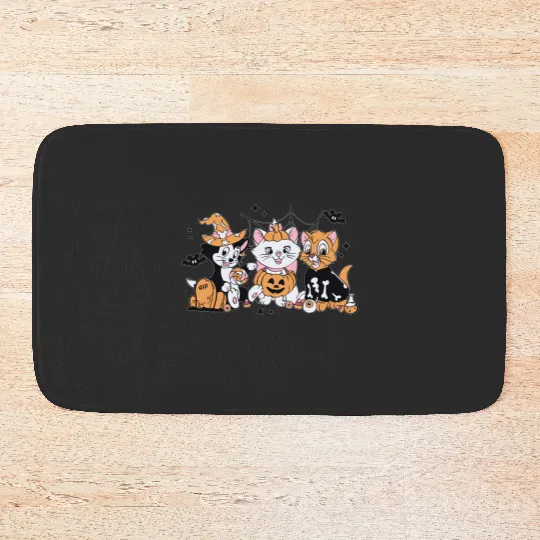 Disney Cat Halloween  Bath Mats, Aristocats Halloween Bath Mats, Marie Toulouse Berlioz, Spooky Season Bath Mats, Halloween Party Bath Mats