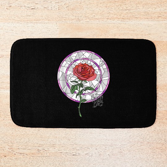 Disneyss Beauty And The Beast Stained Glass Rose Bath Mats