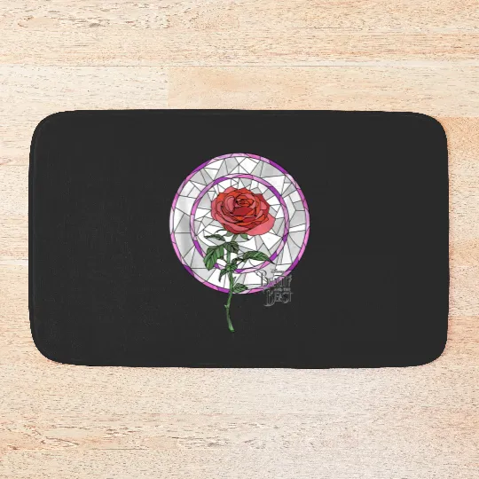 Disneyss Beauty And The Beast Stained Glass Rose Bath Mats