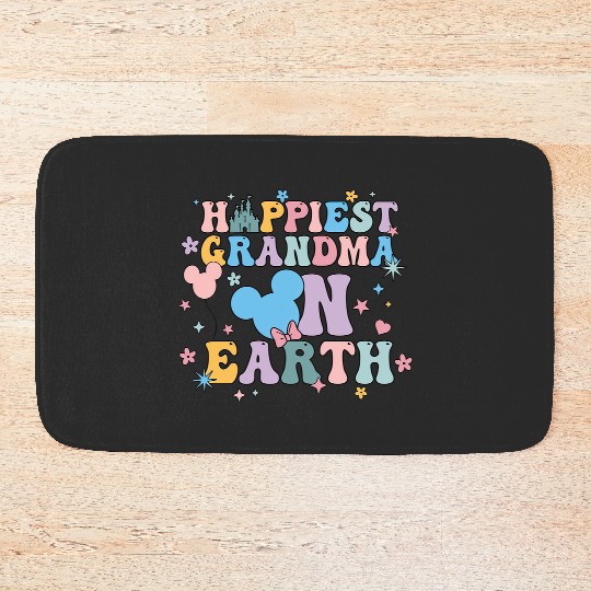 Happiest Grandma On Earth Bath Mats, Disney Grandma Bath Mats