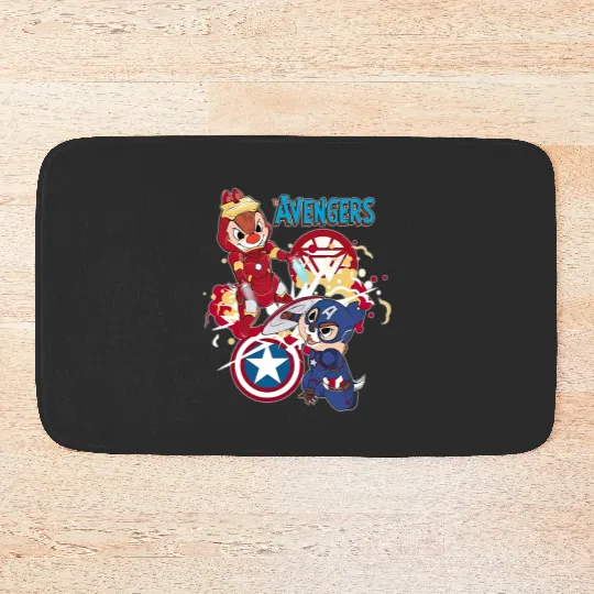 Disney Chip And Dale Avengers Bath Mats, Chip And Dale Bath Mats