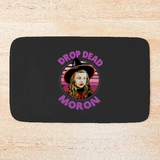 Dani Dennison Hocus Pocus Drop Dead Moron Halloween Bath Mats, Disney Witch Scary Movie Bath Mats