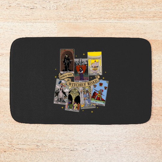 Agatha All Along Tarot Cards Bath Mats, Marvel Show Disney, Agatha Harkness Down The Witches