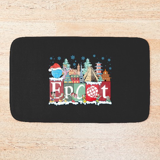 Disney Epcot Christmas Bath Mats, Joy to the World Christmas 2023 Bath Mats