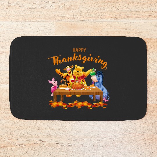 Happy Thanksgiving Bath Mats, Disney Pooh The Winnie, Eeyore Bath Mats