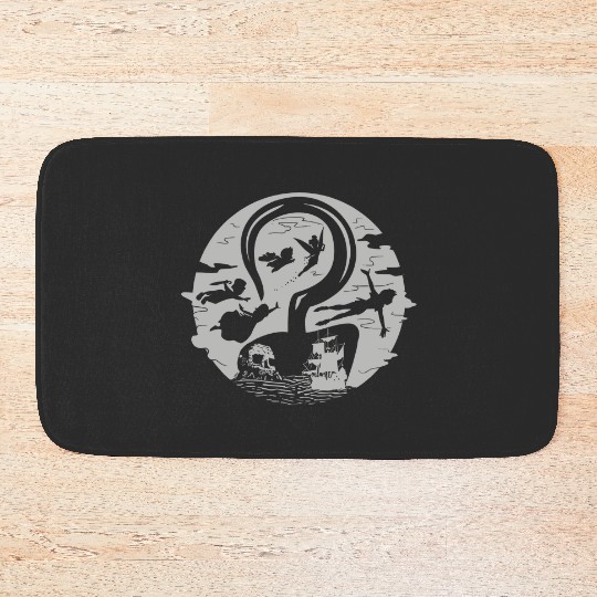 Disney Peter Pan Tink Wendy Kids Flying Silhouettes Bath Mats, Peter Pan Bath Mats