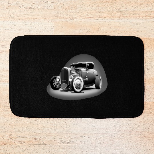 Street Rod Aesthetic Style Vintage Car Hot Rod Bath Mats