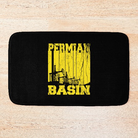 Permian Basin Oilfield Rigger Driller Distressed Bath Mats