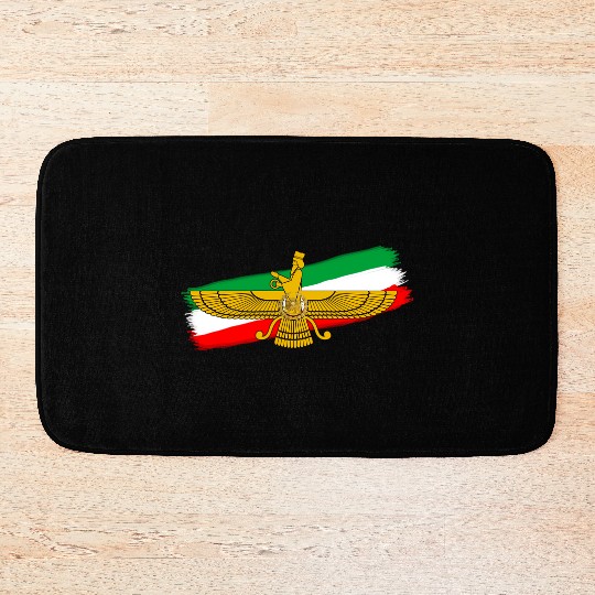 Iran Flag Faravahar Lion Sun Bath Mats