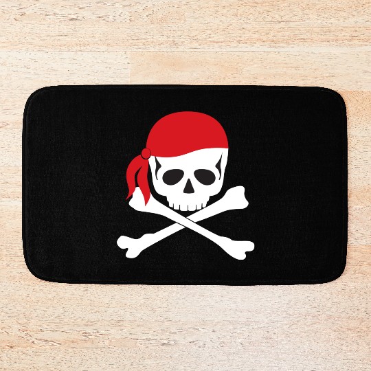 White Skull & Crossbones Bath Mats