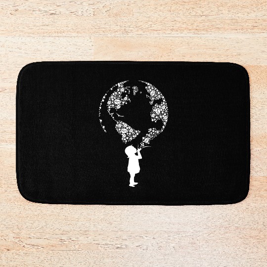 Earth Day Child (white) Bath Mats