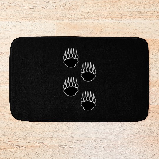 Black Bear Paw Prints Bath Mats