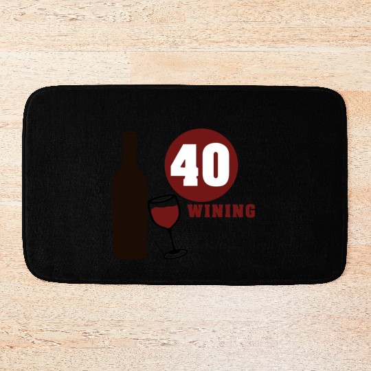 40th Birthday Wine Funny Bath Mats
