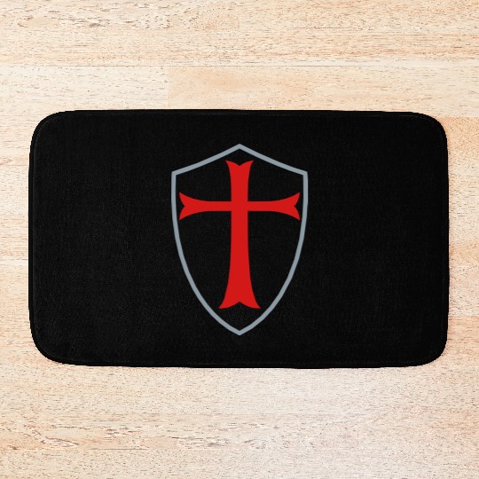 knights templar shield Bath Mats