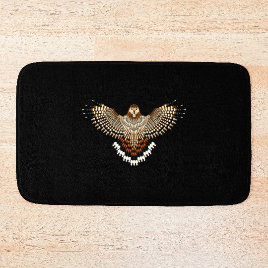 Beaded Red-Tailed Hawk Bath Mats