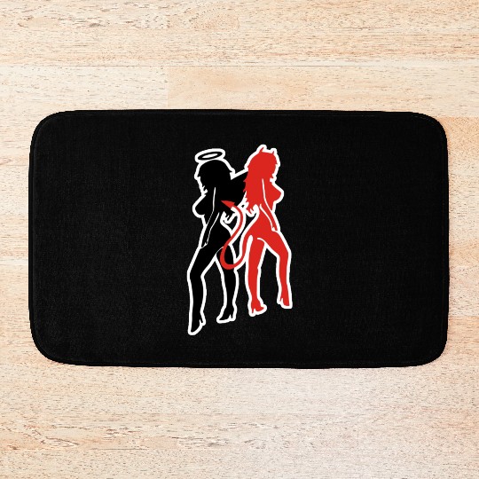 Angel Devil Sexy Woman Bath Mats