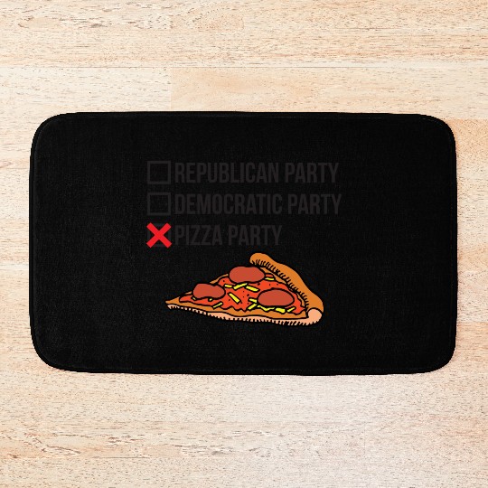 Republican Party vs Democratic Party vs Pizza Part Bath Mats