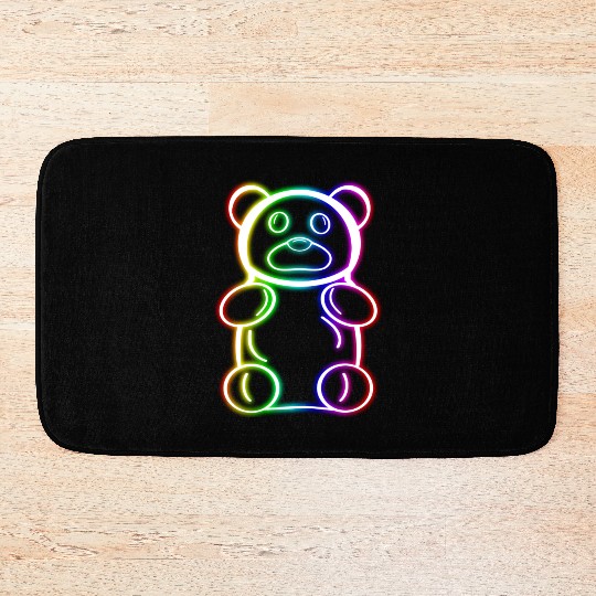 Neon Rainbow Gummy Bear Bath Mats