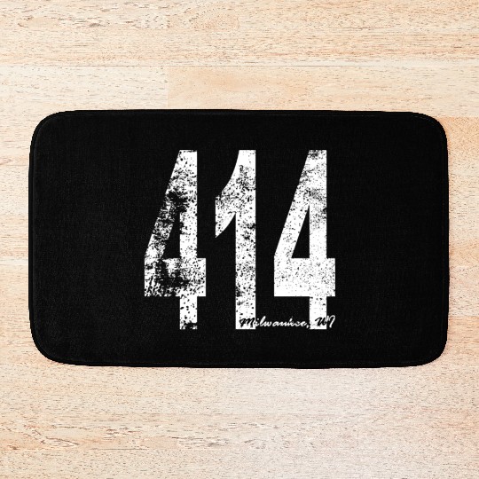 Vintage Milwaukee Area Code 414 Bath Mats