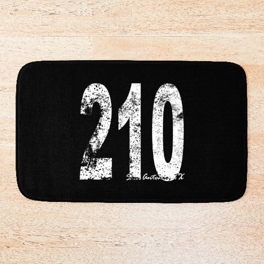Vintage San Antonio Area Code 210 Bath Mats