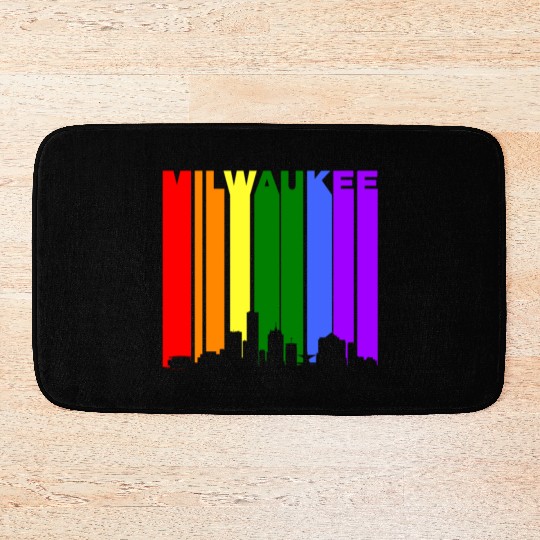 Milwaukee Wisconsin Rainbow LGBT Gay Pride Bath Mats