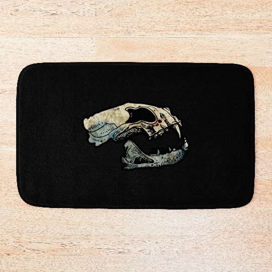cat skull Bath Mats