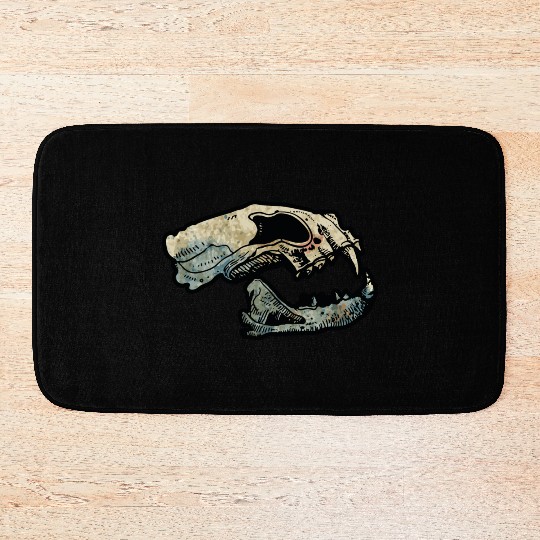 cat skull Bath Mats